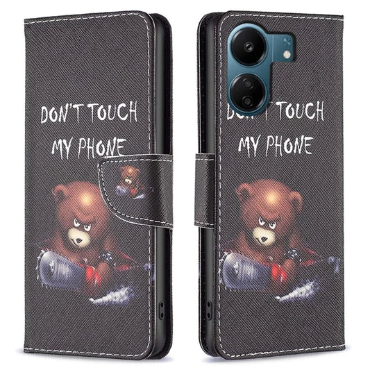 For Xiaomi Redmi 13C 4G / Poco C65 4G Case PU Leather Pattern Printed Smart Phone Wallet Cover
