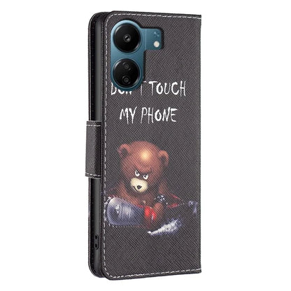 For Xiaomi Redmi 13C 4G / Poco C65 4G Case PU Leather Pattern Printed Smart Phone Wallet Cover