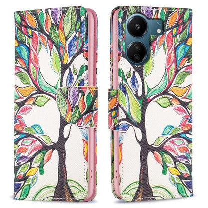 For Xiaomi Redmi 13C 4G / Poco C65 4G Case PU Leather Pattern Printed Smart Phone Wallet Cover