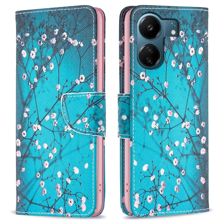 For Xiaomi Redmi 13C 4G / Poco C65 4G Case PU Leather Pattern Printed Smart Phone Wallet Cover