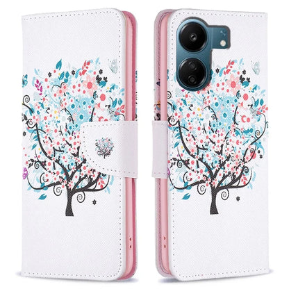 For Xiaomi Redmi 13C 4G / Poco C65 4G Case PU Leather Pattern Printed Smart Phone Wallet Cover