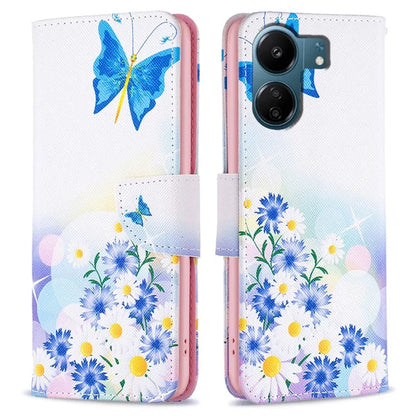 For Xiaomi Redmi 13C 4G / Poco C65 4G Case PU Leather Pattern Printed Smart Phone Wallet Cover