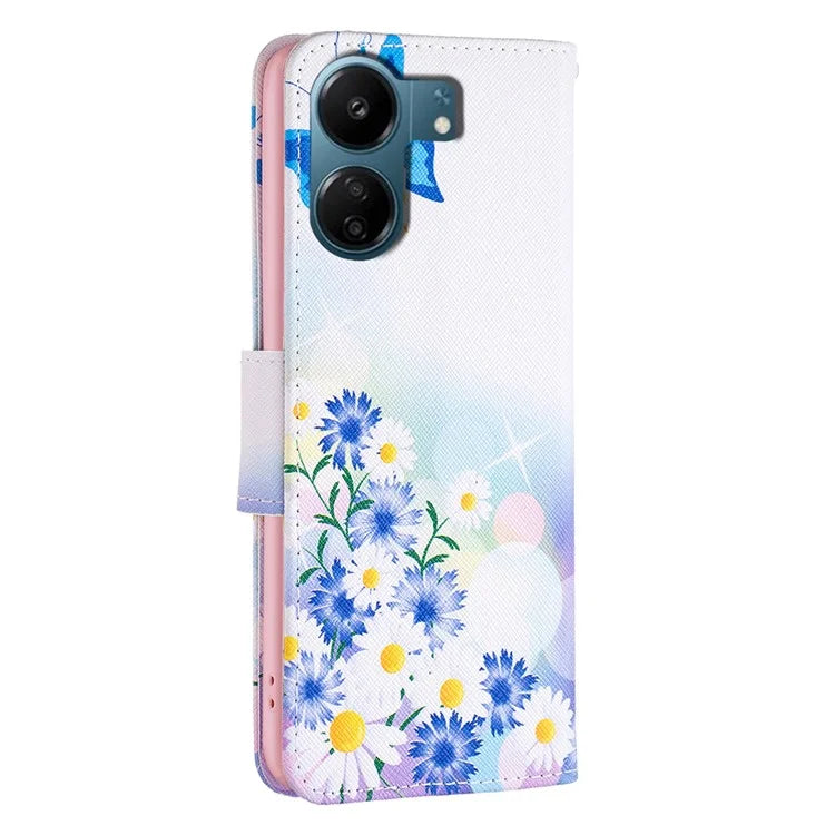 For Xiaomi Redmi 13C 4G / Poco C65 4G Case PU Leather Pattern Printed Smart Phone Wallet Cover