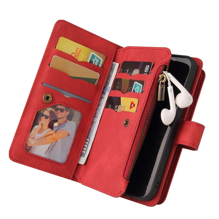 KT Multi-Functional Series-2 For Google Pixel 8a Cover Skin-Touch Phone Case Leather Multifunction Wallet