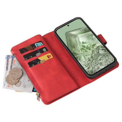 KT Multi-Functional Series-2 For Google Pixel 8a Cover Skin-Touch Phone Case Leather Multifunction Wallet