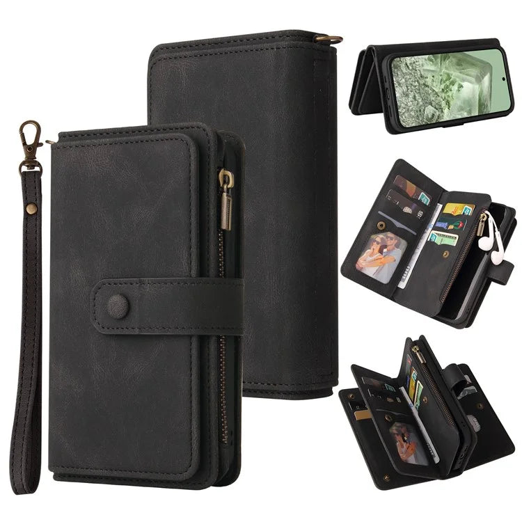 KT Multi-Functional Series-2 For Google Pixel 8a Cover Skin-Touch Phone Case Leather Multifunction Wallet