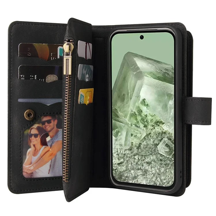 KT Multi-Functional Series-2 For Google Pixel 8a Cover Skin-Touch Phone Case Leather Multifunction Wallet