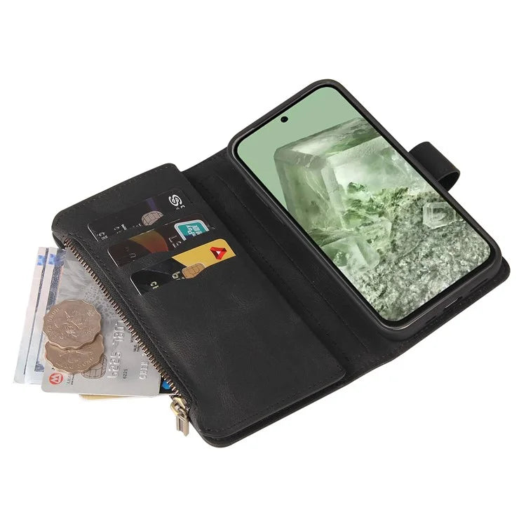 KT Multi-Functional Series-2 For Google Pixel 8a Cover Skin-Touch Phone Case Leather Multifunction Wallet