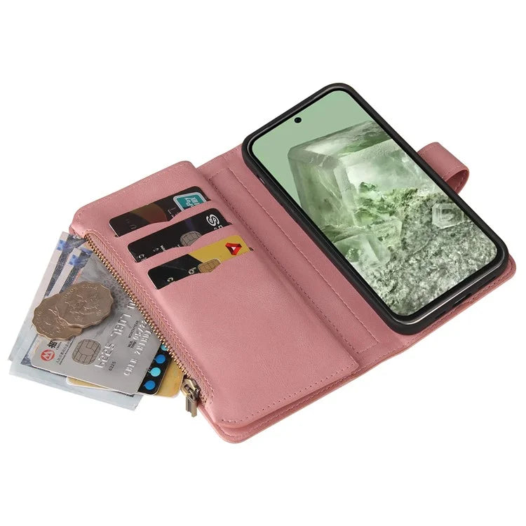 KT Multi-Functional Series-2 For Google Pixel 8a Cover Skin-Touch Phone Case Leather Multifunction Wallet