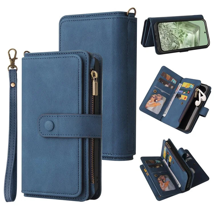KT Multi-Functional Series-2 For Google Pixel 8a Cover Skin-Touch Phone Case Leather Multifunction Wallet