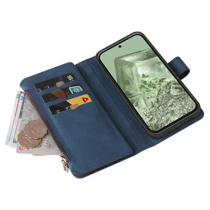 KT Multi-Functional Series-2 For Google Pixel 8a Cover Skin-Touch Phone Case Leather Multifunction Wallet