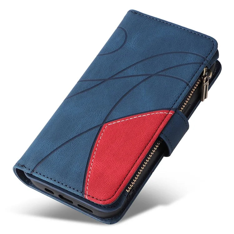 KT Multi-function Series-5 For Google Pixel 8a Zipper Splicing Wallet Stand Phone Case Leather Cover with 9 Card Slots