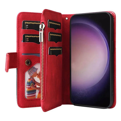 KT Multi-function Series-5 For Samsung Galaxy S24 Ultra Case PU Leather Splicing Wallet Stand Phone Cover