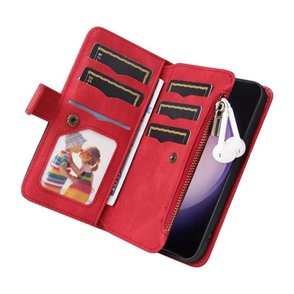 KT Multi-function Series-5 For Samsung Galaxy S24 Ultra Case PU Leather Splicing Wallet Stand Phone Cover