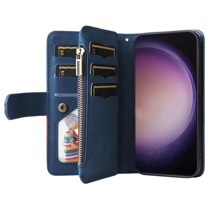 KT Multi-function Series-5 For Samsung Galaxy S24 Ultra Case PU Leather Splicing Wallet Stand Phone Cover