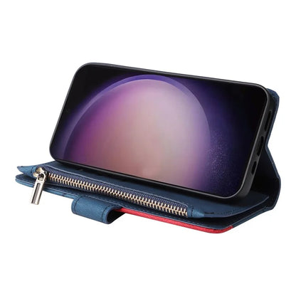 KT Multi-function Series-5 For Samsung Galaxy S24 Ultra Case PU Leather Splicing Wallet Stand Phone Cover