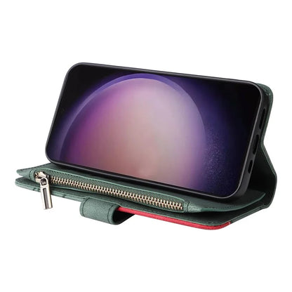 KT Multi-function Series-5 For Samsung Galaxy S24 Ultra Case PU Leather Splicing Wallet Stand Phone Cover