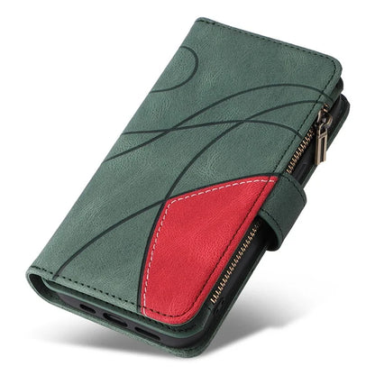 KT Multi-function Series-5 For Samsung Galaxy S24 Ultra Case PU Leather Splicing Wallet Stand Phone Cover