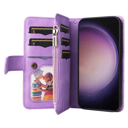 KT Multi-function Series-5 For Samsung Galaxy S24 Ultra Case PU Leather Splicing Wallet Stand Phone Cover