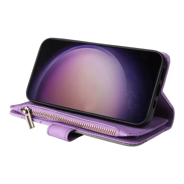 KT Multi-function Series-5 For Samsung Galaxy S24 Ultra Case PU Leather Splicing Wallet Stand Phone Cover