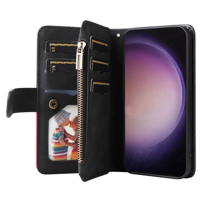 KT Multi-function Series-5 For Samsung Galaxy S24 Ultra Case PU Leather Splicing Wallet Stand Phone Cover