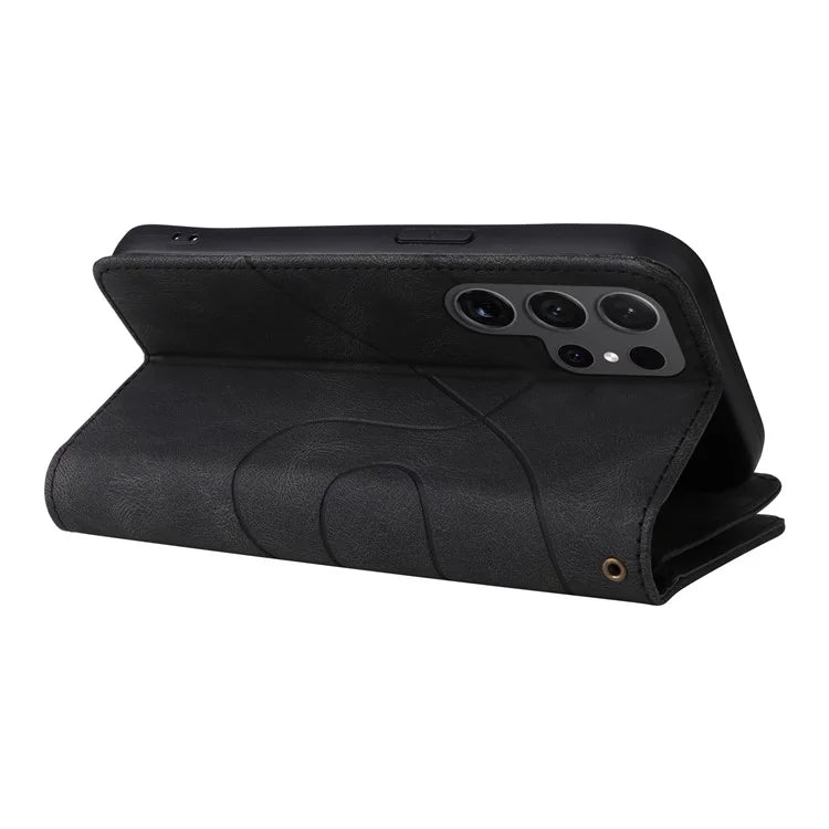 KT Multi-function Series-5 For Samsung Galaxy S24 Ultra Case PU Leather Splicing Wallet Stand Phone Cover