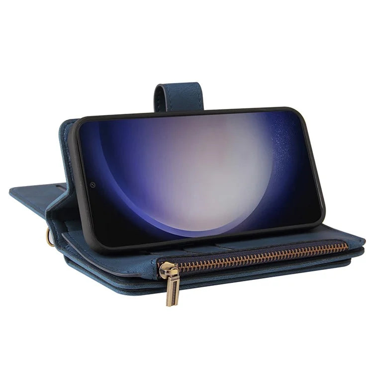KT Multi-Functional Series-2 For Samsung Galaxy S24+ Cover Zipper Wallet Multiple Card Slots Phone Case