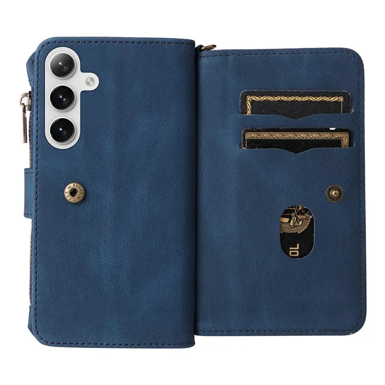 KT Multi-Functional Series-2 For Samsung Galaxy S24+ Cover Zipper Wallet Multiple Card Slots Phone Case