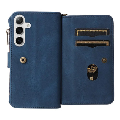 KT Multi-Functional Series-2 For Samsung Galaxy S24+ Cover Zipper Wallet Multiple Card Slots Phone Case
