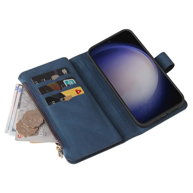 KT Multi-Functional Series-2 For Samsung Galaxy S24+ Cover Zipper Wallet Multiple Card Slots Phone Case
