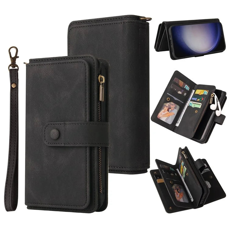 KT Multi-Functional Series-2 For Samsung Galaxy S24+ Cover Zipper Wallet Multiple Card Slots Phone Case