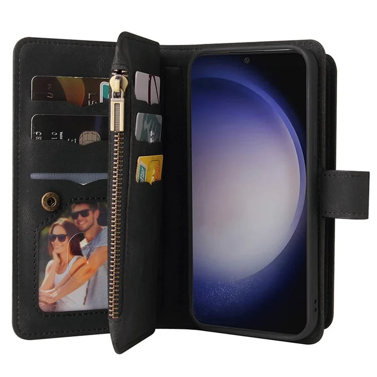 KT Multi-Functional Series-2 For Samsung Galaxy S24+ Cover Zipper Wallet Multiple Card Slots Phone Case