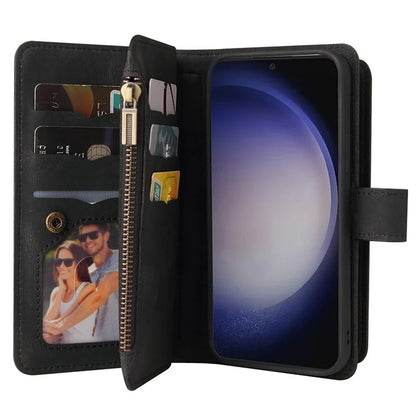 KT Multi-Functional Series-2 For Samsung Galaxy S24+ Cover Zipper Wallet Multiple Card Slots Phone Case