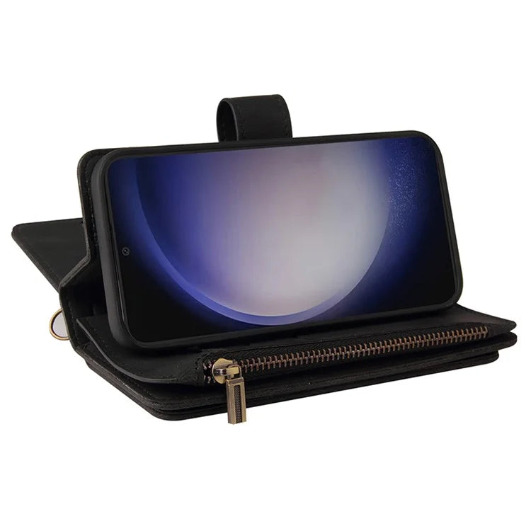 KT Multi-Functional Series-2 For Samsung Galaxy S24+ Cover Zipper Wallet Multiple Card Slots Phone Case