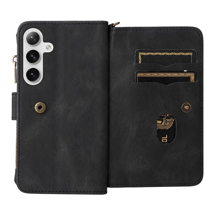 KT Multi-Functional Series-2 For Samsung Galaxy S24+ Cover Zipper Wallet Multiple Card Slots Phone Case