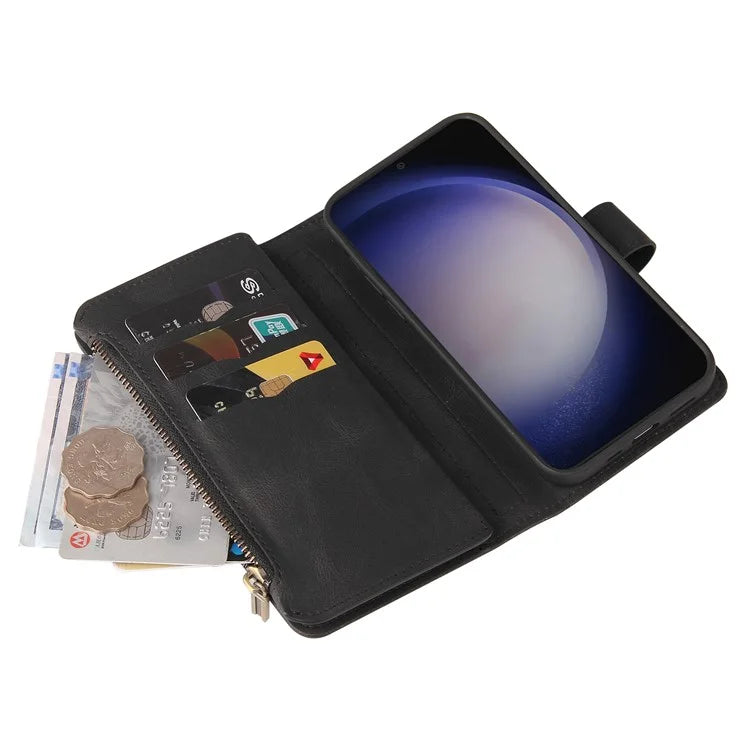KT Multi-Functional Series-2 For Samsung Galaxy S24+ Cover Zipper Wallet Multiple Card Slots Phone Case