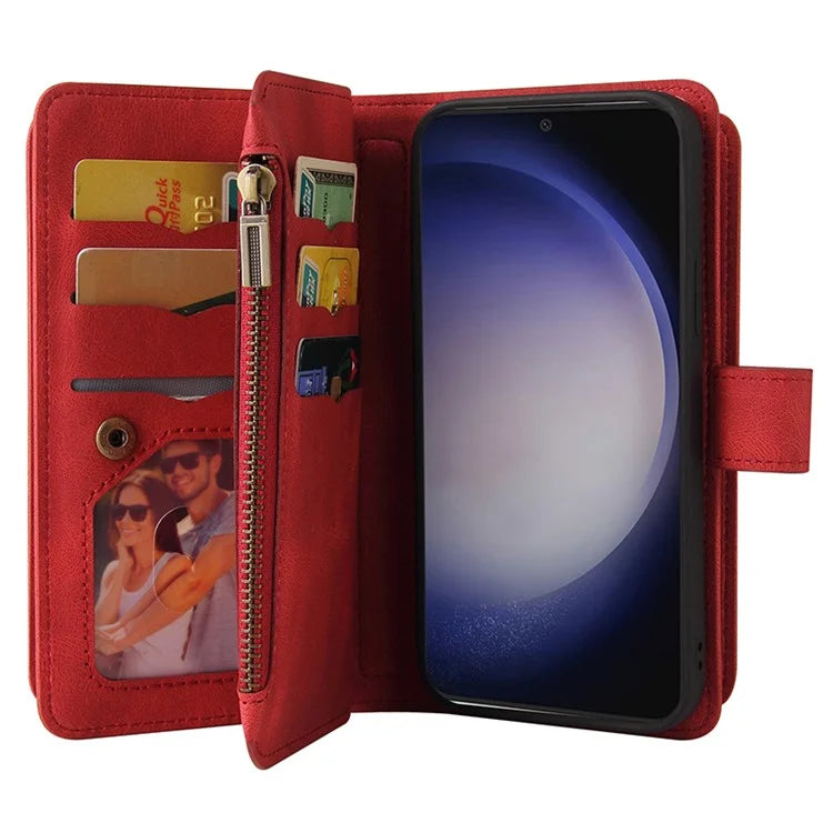 KT Multi-Functional Series-2 For Samsung Galaxy S24+ Cover Zipper Wallet Multiple Card Slots Phone Case