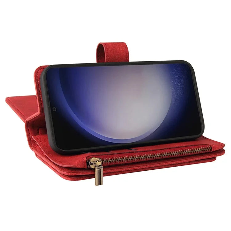KT Multi-Functional Series-2 For Samsung Galaxy S24+ Cover Zipper Wallet Multiple Card Slots Phone Case