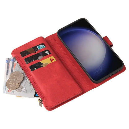 KT Multi-Functional Series-2 For Samsung Galaxy S24+ Cover Zipper Wallet Multiple Card Slots Phone Case