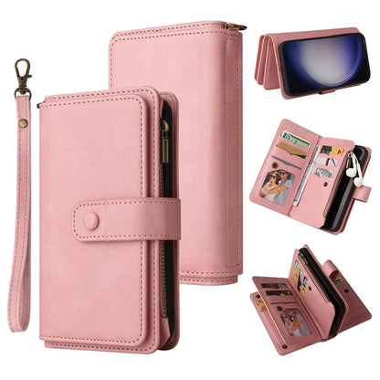 KT Multi-Functional Series-2 For Samsung Galaxy S24+ Cover Zipper Wallet Multiple Card Slots Phone Case