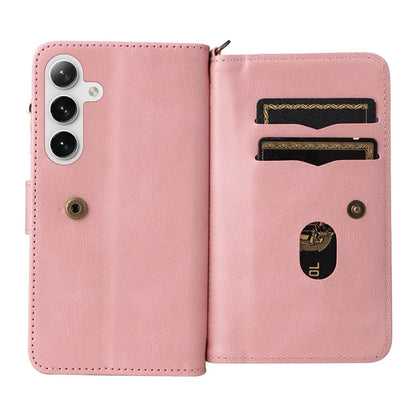 KT Multi-Functional Series-2 For Samsung Galaxy S24+ Cover Zipper Wallet Multiple Card Slots Phone Case
