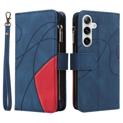 KT Multi-function Series-5 Phone Shell For Samsung Galaxy S24 Leather Wallet Stand Case 9 Card Slots Cover