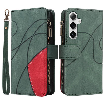 KT Multi-function Series-5 Phone Shell For Samsung Galaxy S24 Leather Wallet Stand Case 9 Card Slots Cover