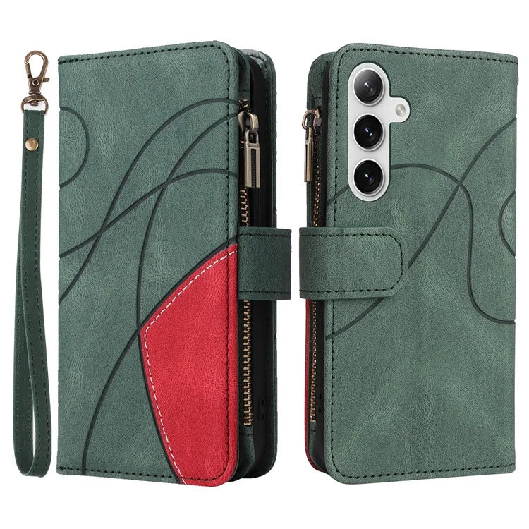 KT Multi-function Series-5 For Samsung Galaxy S24+ Case Anti-Scratch Leather Phone Stand Cover Wallet
