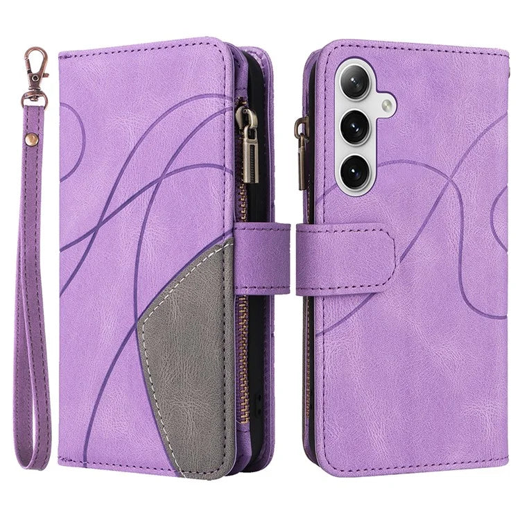 KT Multi-function Series-5 For Samsung Galaxy S24+ Case Anti-Scratch Leather Phone Stand Cover Wallet