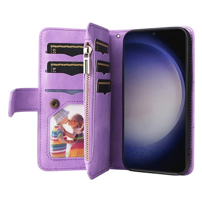 KT Multi-function Series-5 For Samsung Galaxy S24+ Case Anti-Scratch Leather Phone Stand Cover Wallet