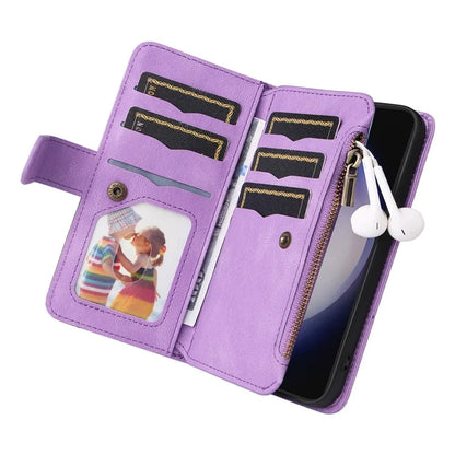 KT Multi-function Series-5 For Samsung Galaxy S24+ Case Anti-Scratch Leather Phone Stand Cover Wallet