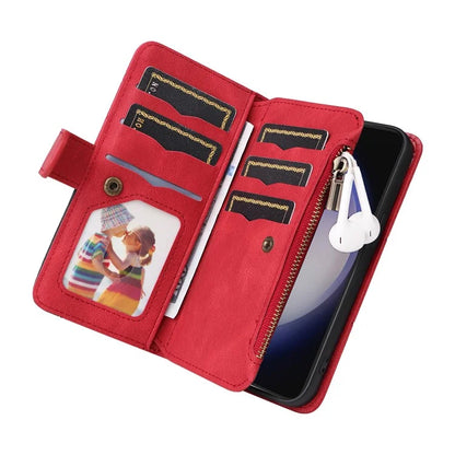 KT Multi-function Series-5 For Samsung Galaxy S24+ Case Anti-Scratch Leather Phone Stand Cover Wallet