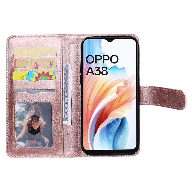 KT Multi-functional Series-1 For Oppo A38 4G Case 10 Card Slots Leather Phone Protective Cover