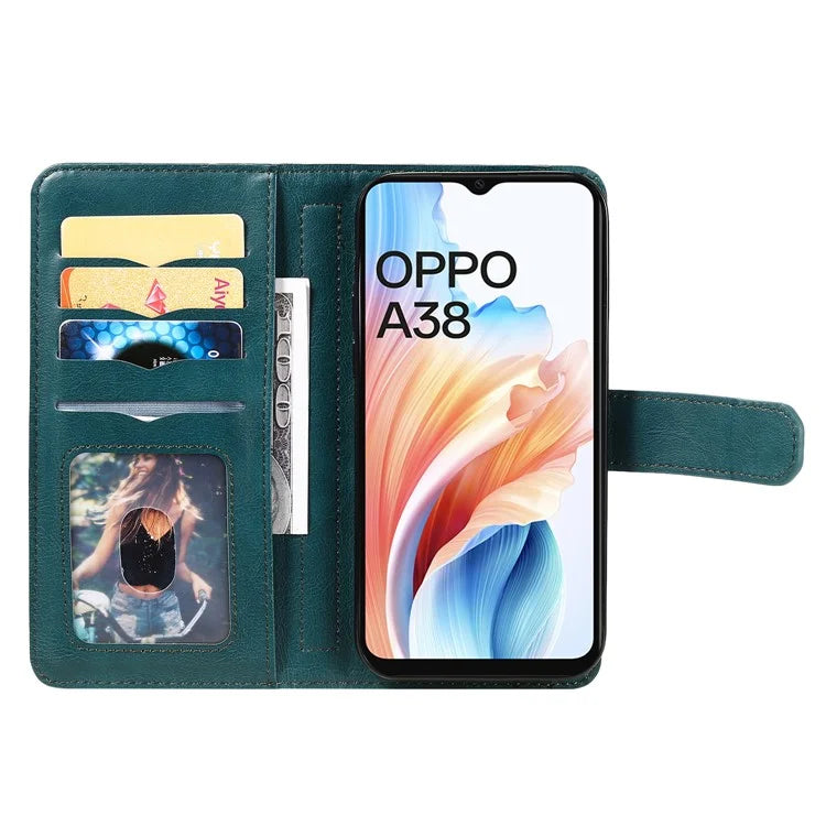 KT Multi-functional Series-1 For Oppo A38 4G Case 10 Card Slots Leather Phone Protective Cover